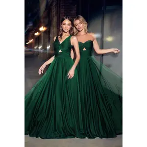 A-Line Satin Keyhole Dress 7497