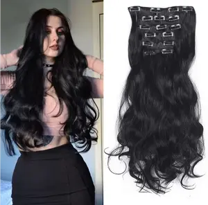 Mystique 6PCS Long Wavy Clip-in Synthetic Hair Extensions, 20 Inch Natural Look for Daily & Party Use, Natural Looking Hair, Daily & Party Use, Reusable and easy to maintain, Blends with Natural Hair, Lightweight & breathable, Soft, realistic texture