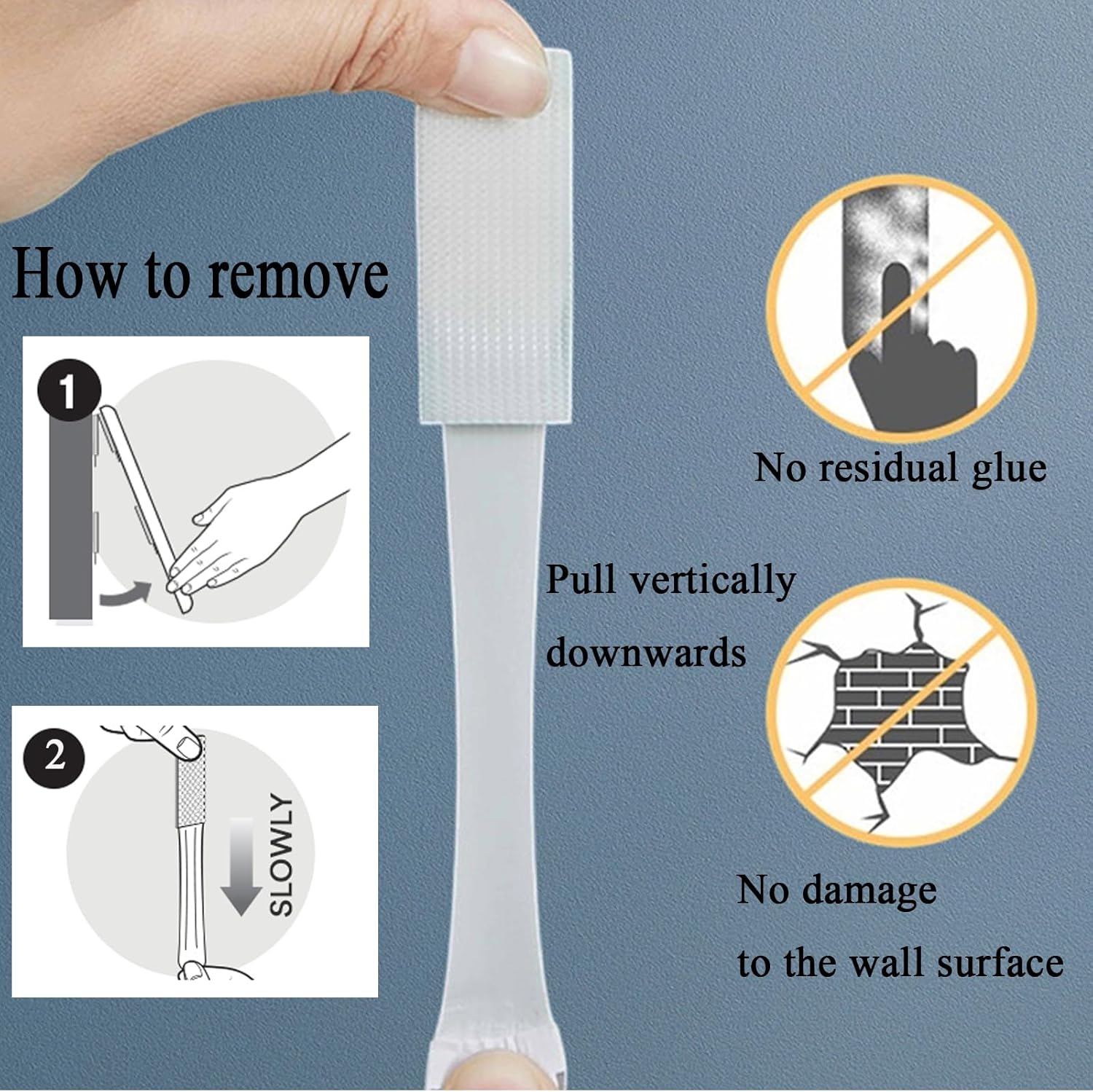 Heavy Duty Damage-Free Picture Hanging Strips, Super Strong Adhesive Hook & Loop Mounting Tape, No Drill No Nails Removable Hangers for Wall Frames, Posters and Christmas Decorations