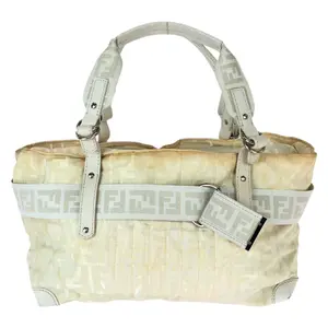 Pre-owned FENDI Nylon Tote Bags Zucca Leather Tote Bag