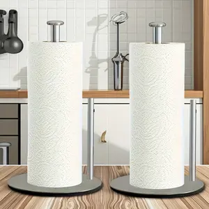 Kitchen roll holder with base, Bathroom accessory, Bathroom Organizer, Toilet Paper Holder - countertop storage rack, space-saving paper towel and facial tissue storage design, wall-mounted storage, wall-mounted dispenser, two styles with different prices