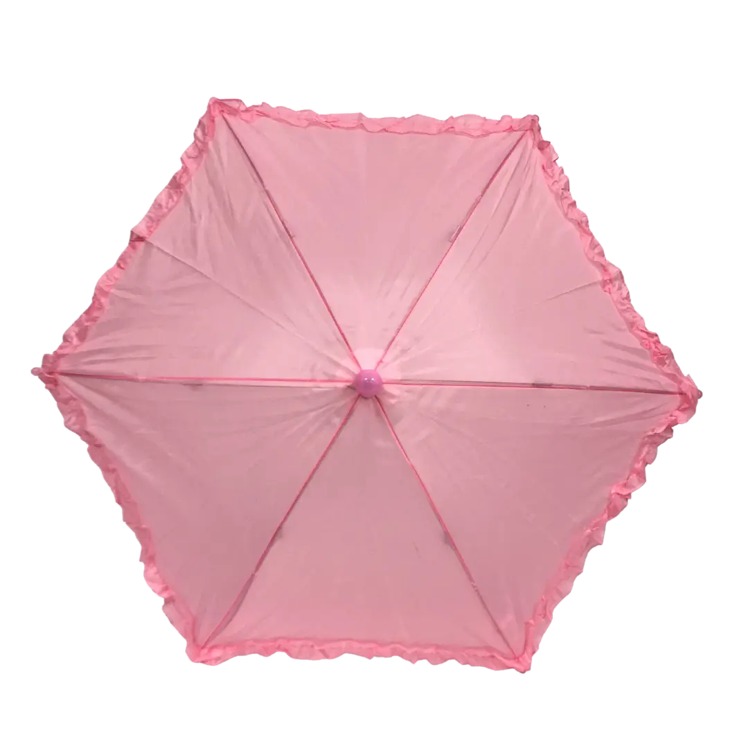 Light Pink Umbrella with Ruffle 14.5" (Each)
