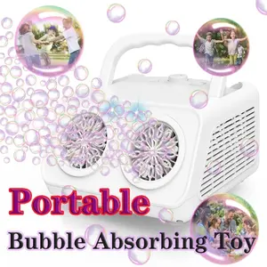 Electric Stage Bubble Machine with Ambient Lighting, Dual Fans, 20000+ Bubbles/minute, Ideal for Parties, Weddings, Holidays, Party Bubble Machine