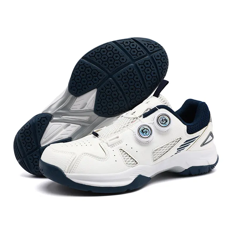 Unisex Dual Rotating Knob Sports Shoes, Breathable Vented Comfortable Lightweight Casual Trainers with Anti-Torsion, Shock Absorption, Honeycomb Grip Anti-Slip Sole for Indoor Badminton Tennis Courts, Comfortable Breathable Lightweight Casual Trainers