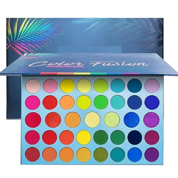 39-Shade Rainbow Eyeshadow Palette, Matte-Metallic Shimmer Finish, Ultra-Pigmented Vibrant Shades, Professional Cruelty-Free Makeup Product