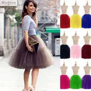 Women Tutu Short Skirt High Waist Mesh Soft Tulle Skirt Puffy Pettiskirt Prom Ball Gown Party Dance Tutu Dress