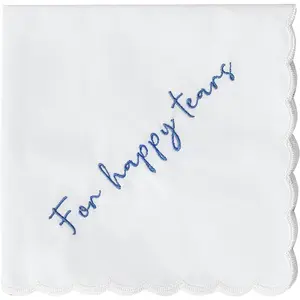 Mother of the Bride Gifts Happy Tears Wedding Handkerchief Something Blue for Bride on Wedding
