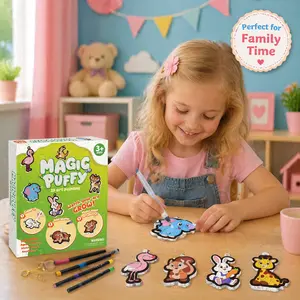 Aqua Puffs 3D Art Set – Color, Drip & Watch It Pop! No Glue, No Mess – Perfect for Easy Art Projects, Backpack Charms & Screen-Free Fun for Boys & Girls