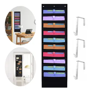Wall Mounted File Organizer with 10 Pockets - Hanging Wall File Storage Bag,Over-the-Door Document Storage Pocket holder ,for Home Classroom Office Students Use