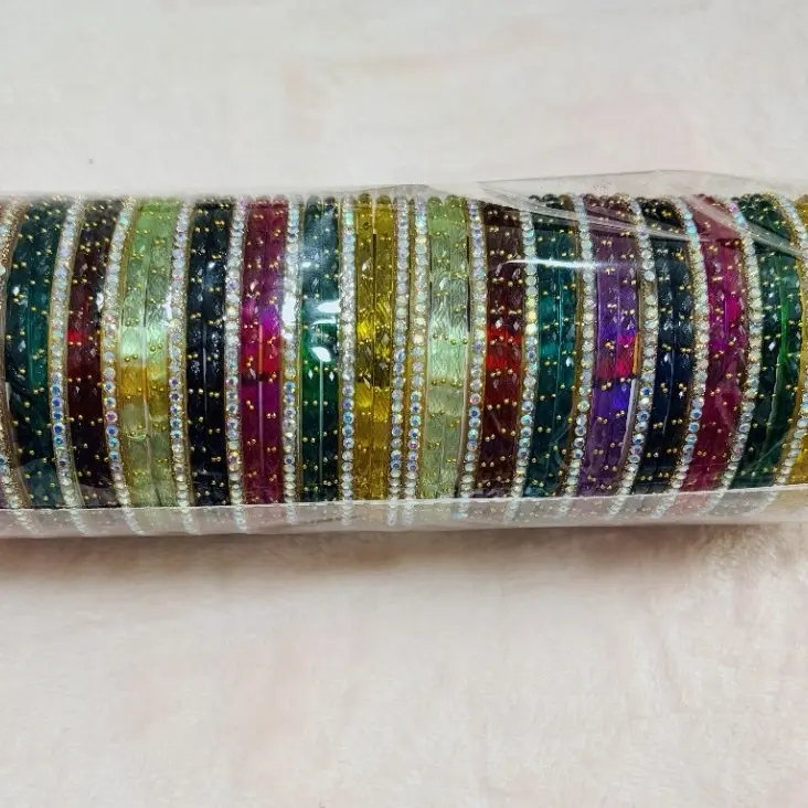 56pc Luxury Rainbow Bangle Set  Full Traditional Indian Choodiyan Stack