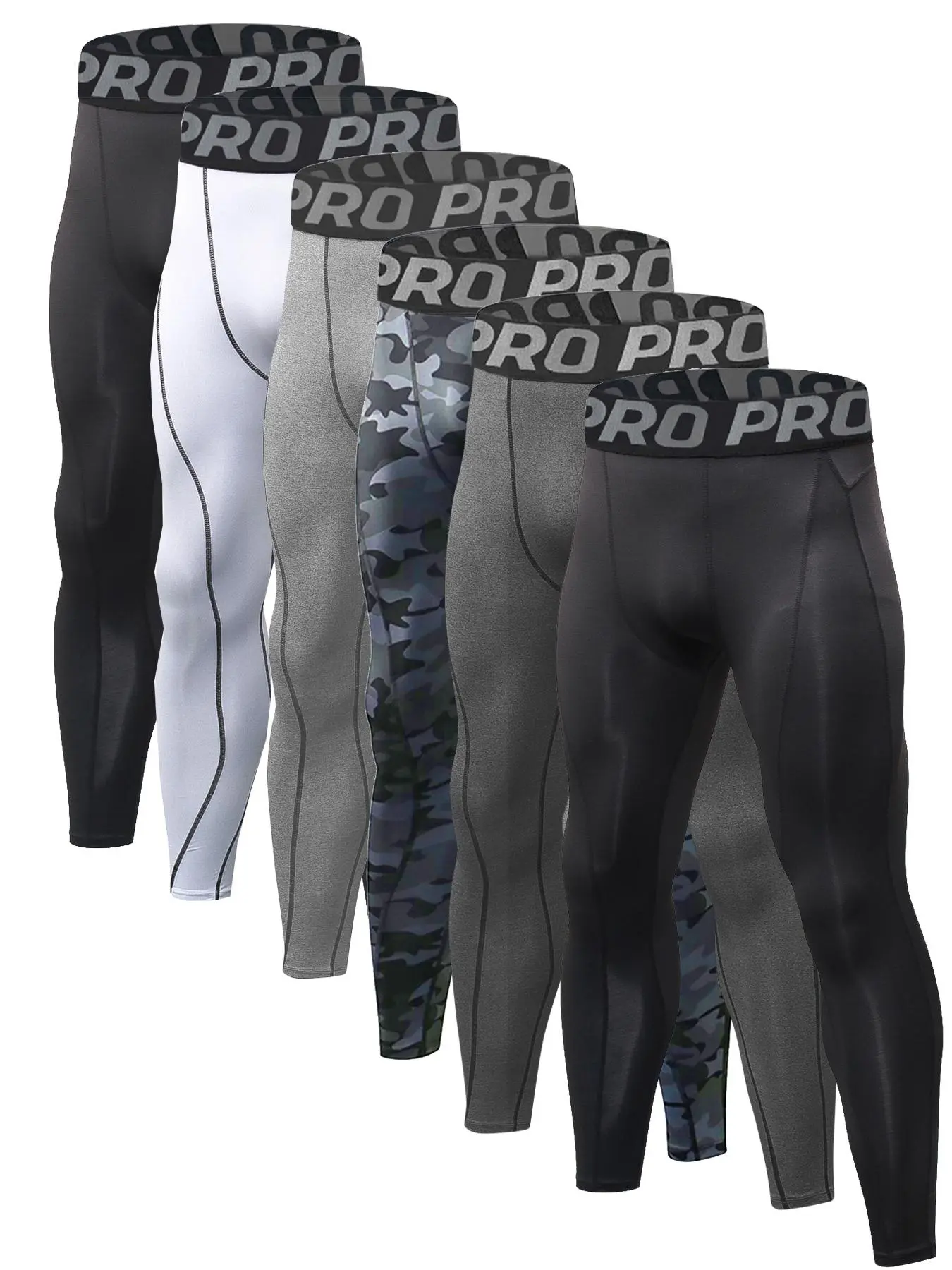 Men's Letter Tape Top-stitching Compression Leggings, High Compression Fit, Quick Drying Breathable Skinny Pants, High Stretch Comfy Shapewear Bottoms for Gym Workout Running, Activewear For Fitness, Fitness Gymwear