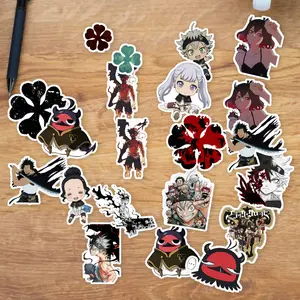 Stickers Pack 20 Pcs Black Skateboard Aesthetic Vinyl Clover Car Bike Bumper Laptop Bottle Luggage Waterproof Colorful Guitar Water