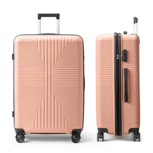 Large 28/24/20 Inch PP Hard Case Rolling Luggage Checked Suitcase Without TSA Lock