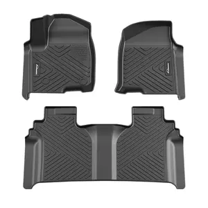 GARVEE Floor Mats for 2019-2024 Chevrolet Silverado 1500/GMC Sierra 1500 & 2020-2024 Chevy Silverado/GMC Sierra 2500HD/3500HD Crew Cab, TPE All Weather Custom Fit Floor Mats Liner Tray