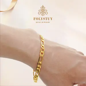 5mm - Wide, 8.05 - Inch - Long 【FOLYSTUY(W165)】Figaro Hand Chain: A Timeless and Elegant Jewelry Accessory
