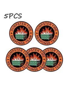 5PCS Dumpster Fire Response Team Pins, Badge-Holder for Jackets, Sarcastic Button Collar Bar, Hilarious Cute Gifts for Coworkers Team Members