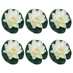 6Pcs Artificial Floating Flower for Pond Decorations