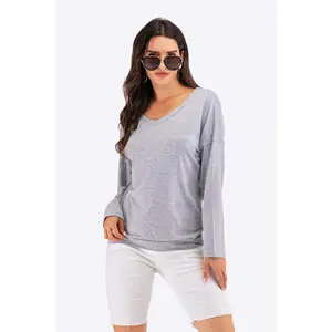 Cozy Chic V-Neck Open Back Sweatshirt: The Perfect Blend of Comfort and Style