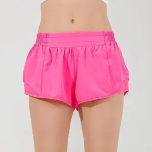 Women's High Waisted Running Shorts, 2.5" Quick Dry Sport Gym Athletic Shorts with Liner Zipper Pockets