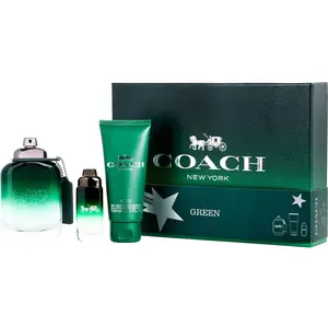 Coach Green Set-Edt Spray 3.3 Oz & Shower Gel 3.4 Oz & Edt Spray 0.5 Oz For Men