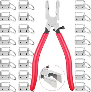 51 Pcs Key Fob Hardware Set,Including 50 Pcs Lanyard Key Fob Hardware 1 Inch with 1 Pcs Key Fob Pliers Tool for Keychain and Wristlet Clamp Hardware Supplies,Hand Tools Kits,Tools & Hardware ﻿