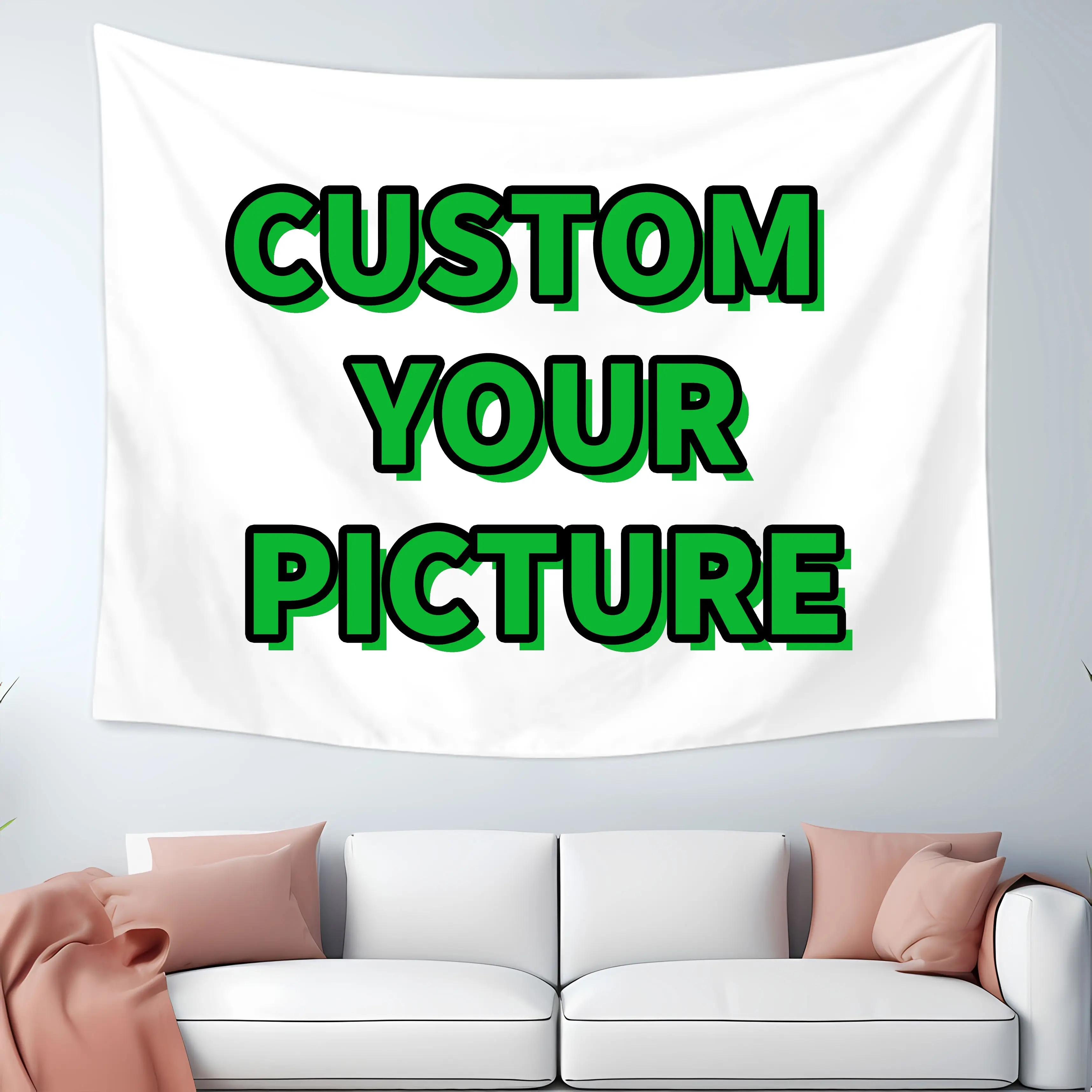 Custom Photo Tapestry Wall Hanging - Personalized Bedroom Decor with Free Mounting Accessories, 100% Polyester Fabric, Horizontal Indoor Backdrop Banner for Home & Living Room, Bedroom Decor And Accessories