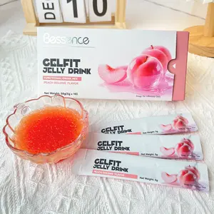 Bessence Gelfit Jelly Drink Peach Oolong Flavor 10 Packs Multi-Fruit Prebiotic Natural Vitamin C Fiber Energy Beverage Low-Calorie High-Fiber Nutrient Drink