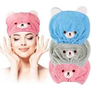 3Pcs Hair Drying Towel for Kids Girls Soft Absorbent Kids Dry Hair Cap Kids Hair Towel Wrap Head Towel Wraps for Kids