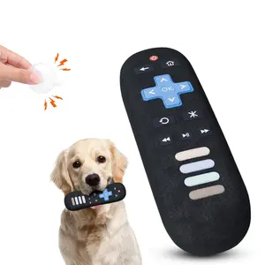 Interactive Dog Toy with Squeaky Sound and Sand Texture, Realistic Remote Control, Fun Gift for Puppies, Teething Chew Toy, Durable Chew