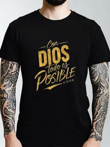 With God All Things Are Possible Matthew 1926 Black Neck Short Sleeve Mens Casual Style T Shirt Bt2243265Unisex 2026 Black T-Shirt