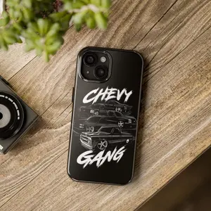 Chevy Gang tough Phone case, iPhone 16 15 14 13 12 11 Pro Max Plus X, Impact Resistance & Shock Dispersion