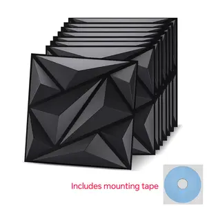 FLOLEOPA PVC Plastic 3D Wall Panels, Waterproof and Fire-Resistant, 11.8x11.8 inches, Approx. 1mm Thickness. Ideal for Living Rooms, Bedrooms, Hotels, Offices, Game Rooms, and TV Feature Walls. Modern Home Decor Vinyl. Includes Installation Accessories.