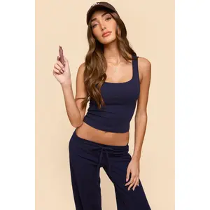 Linda Ribbed Scoop Neck Tank Top