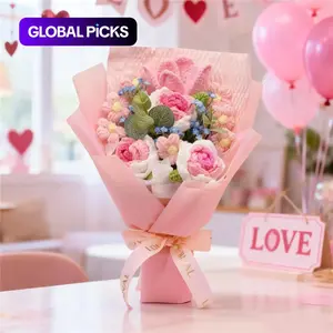 Handmade Crochet Rose Bouquet, Yarn-Knitted Fake Flowers, Gift for Christmas, Mother's Day, Valentine's Day, Weddings & Anniversaries #GLOBAL PICKS