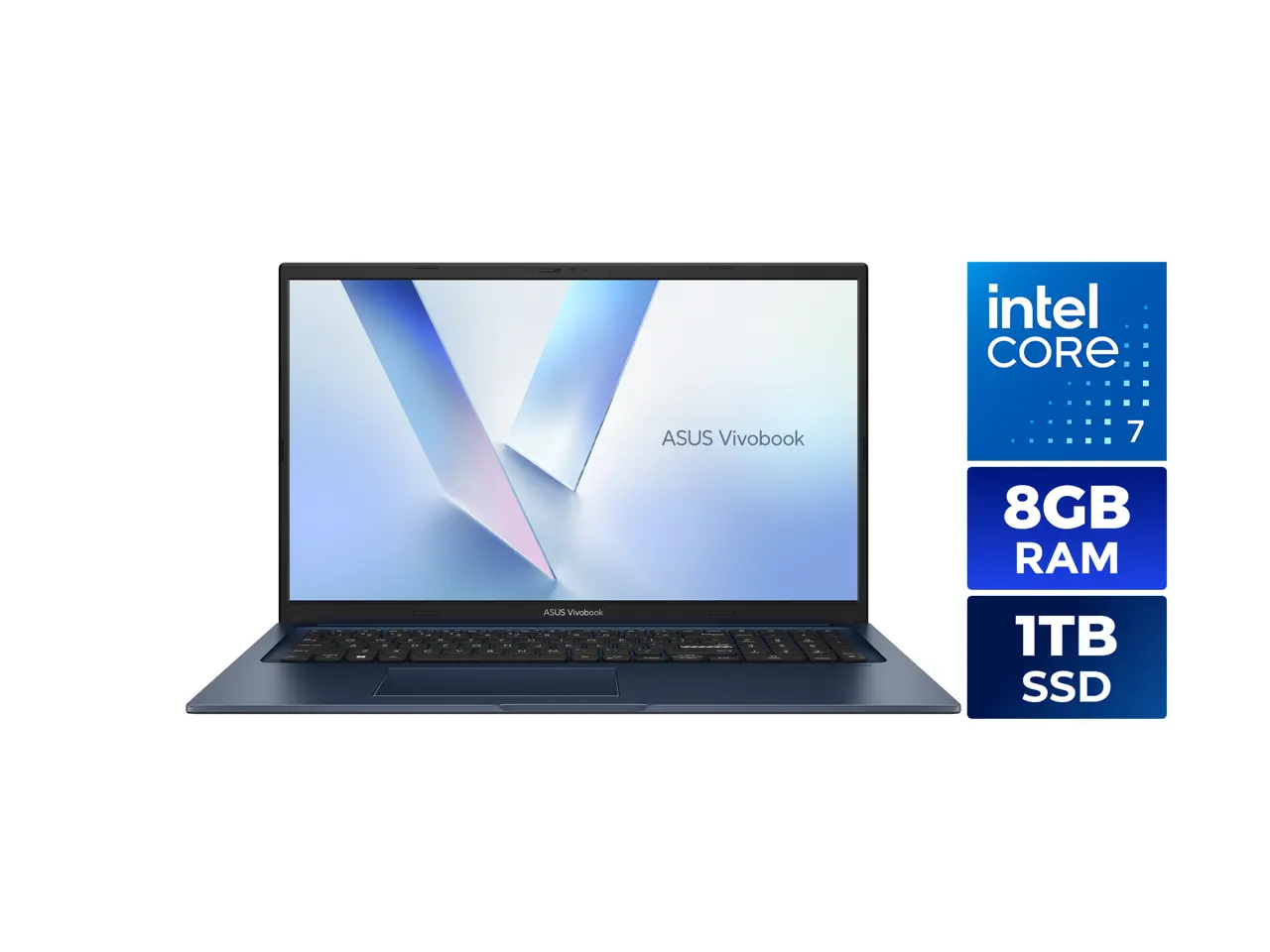 ASUS Vivobook 17 Laptop - 17.3" FHD Display - Intel Core 7 150U - 8GB RAM - 1TB SSD - Windows 11 Home - Quiet Blue - F1704VAP-NB71