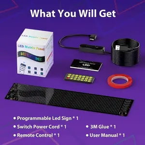 Roomara™ LED Pixel Matrix Display – Programmable RGB LED Panel with App Control for Car, Room Decor & Creative Lighting