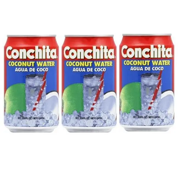 Conchita Sugar-Free Canned Coconut Water with Pulp, 10.4 oz Fruity Ready-to-Drink Natural Fruit Drink for Pan-Latin Pantry Storage