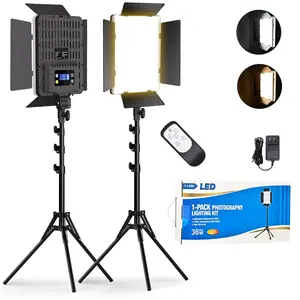 Photography Lighting Kit, 36W Dual Color Studio Light, CRI 95+ Adjustable LED Video Light Kit with Remote Control & Tripod, Camera Accessories for Video Recording/Photography, Adjustable Light Stand, Soft Fill Light, Photographic Fill Light