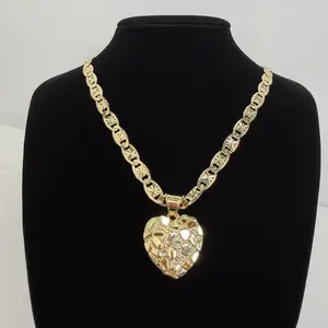 Nugget Heart 14k Gold Plated Necklace