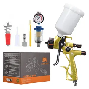 Rn-6600 Airbrush Cup, Expert Airbrush Kit, High Mist Car Paint Sprayer Tool, Paint Spraying Tool, 1.3mm Nozzle, Handle, Includes Filter and Pressure Gauge