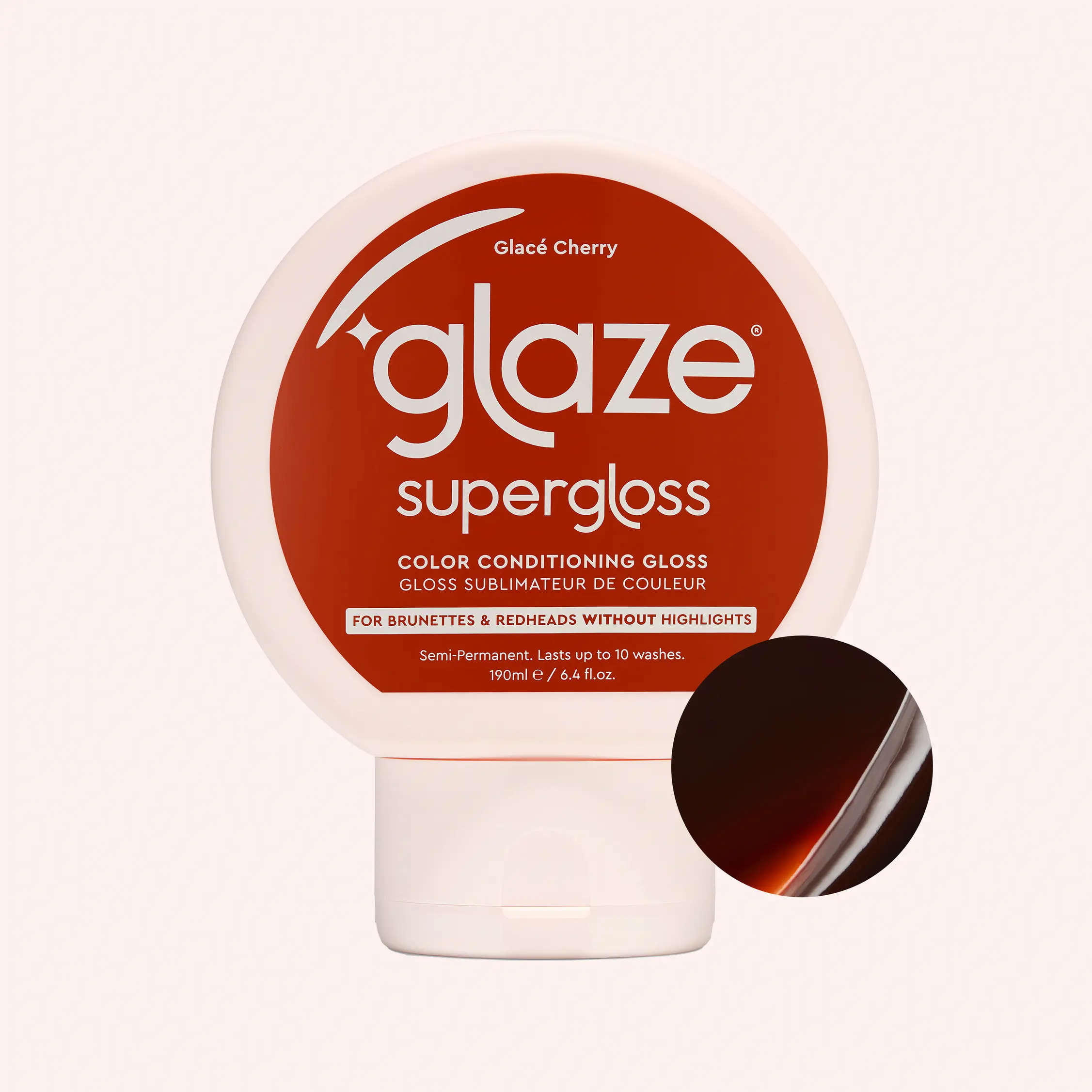 Supergloss Glace Cherry Hair Gel Mousse - Dark Brown Hair Care Product, Infused with Natural Oils, 190ml, Hair Care Products
