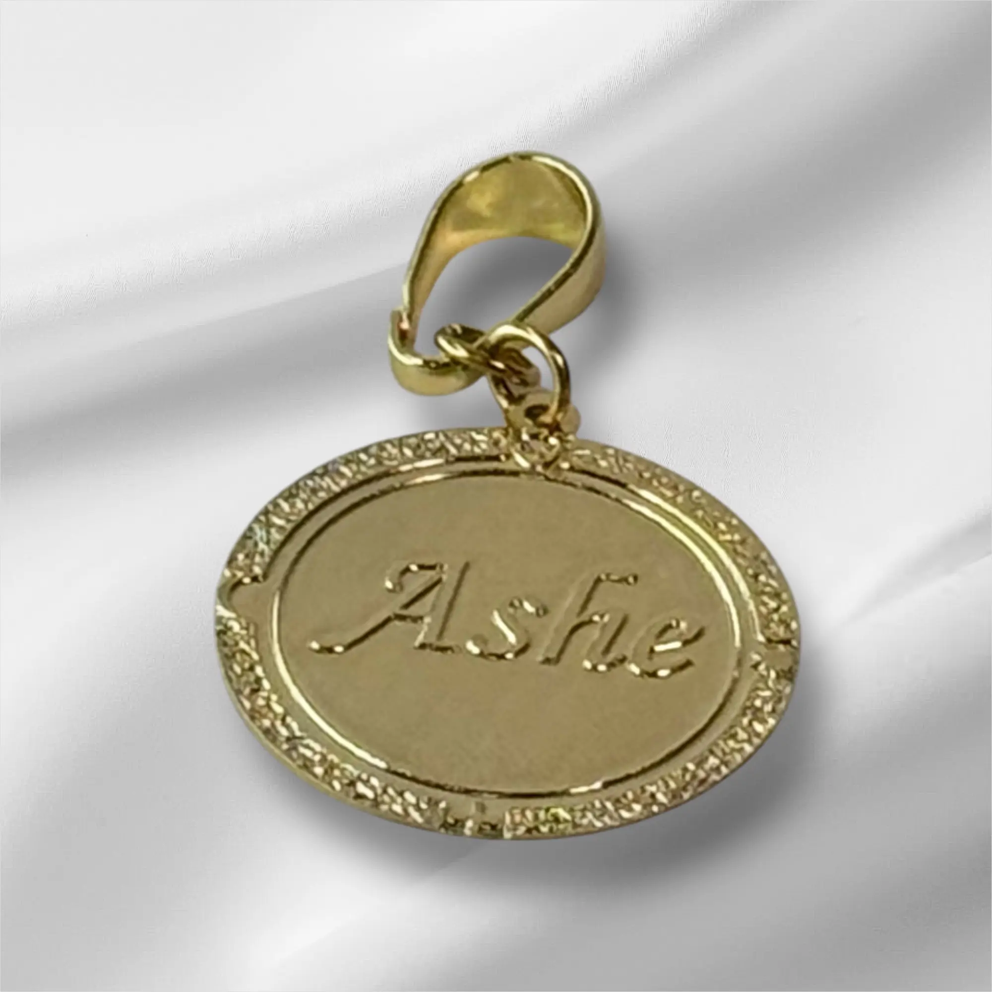 Unisex Laminated Gold Orula Board Dije Pendant - Symbol of Wisdom, Clarity, Spiritual Protection, Decision-Making Daily Amulet, Fashion Costume Jewelry Charm, Unisex Names
