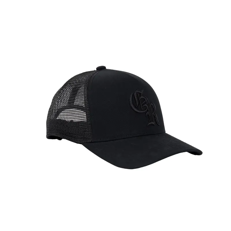 5-Panel Initial Trucker Hat with Embroidered GR Logo Adjustable Snapback Breathable Mesh Back Cotton Front Lightweight One Size Fits Most