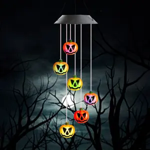 Solar Color Changing LED Lights, Waterproof Outdoor Decorations for Halloween & Thanksgiving, Includes 6 Pumpkin Lanterns