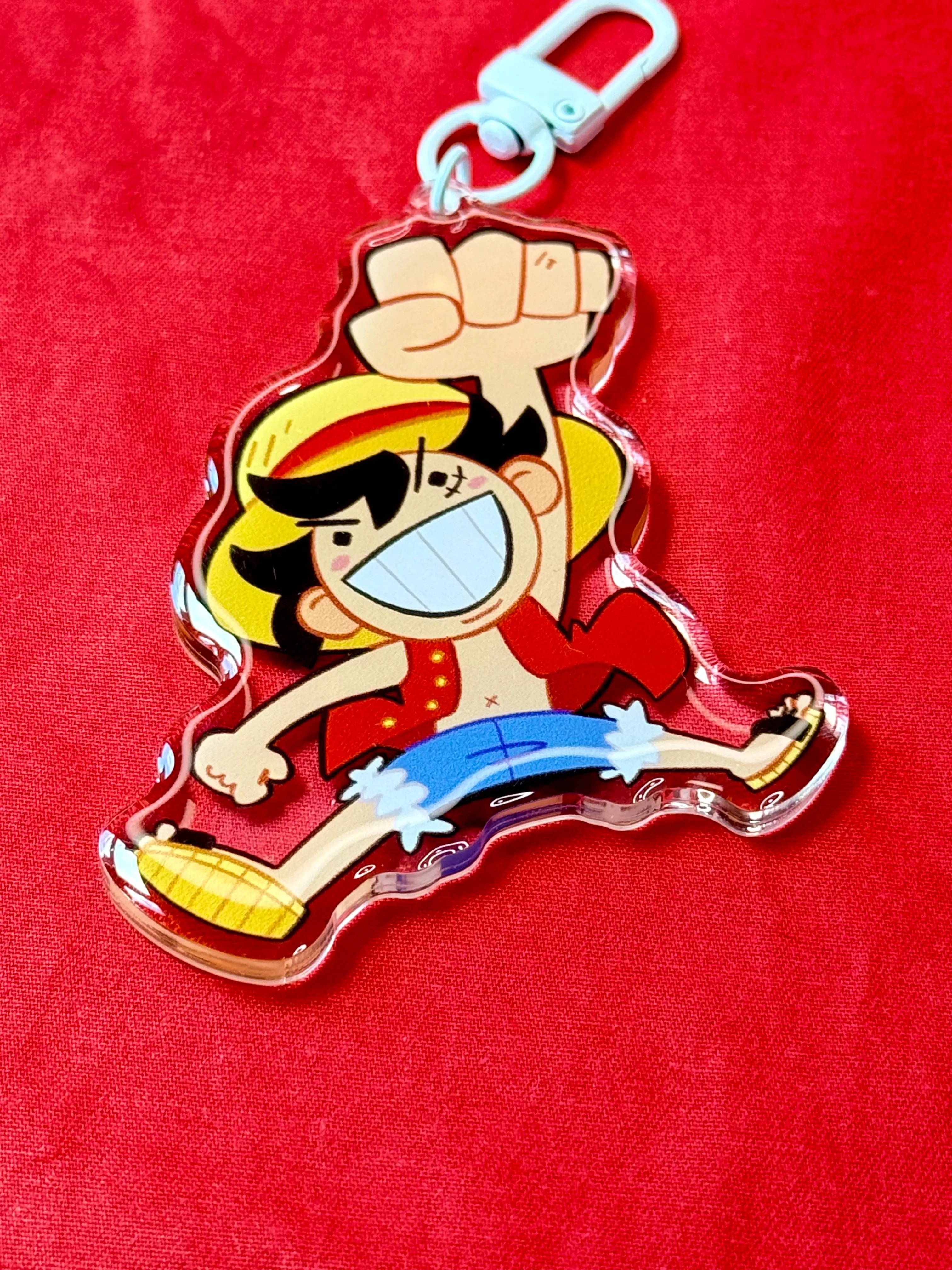 Anime Pirate Captain Keychain, 3-Inch Cute Acrylic Charm with Double-Sided Epoxy, Durable High-Gloss Key Ring for Bag & EDC Gear