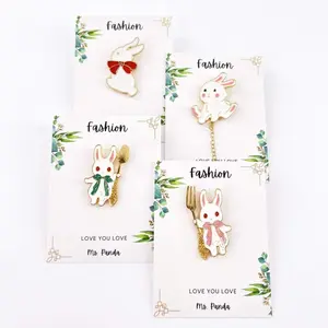 Cute Bunny Enamel Pin – Elegant Pastel Rabbit Pin for Backpacks, Jackets, or Accessories – Durable & Eye-Catching