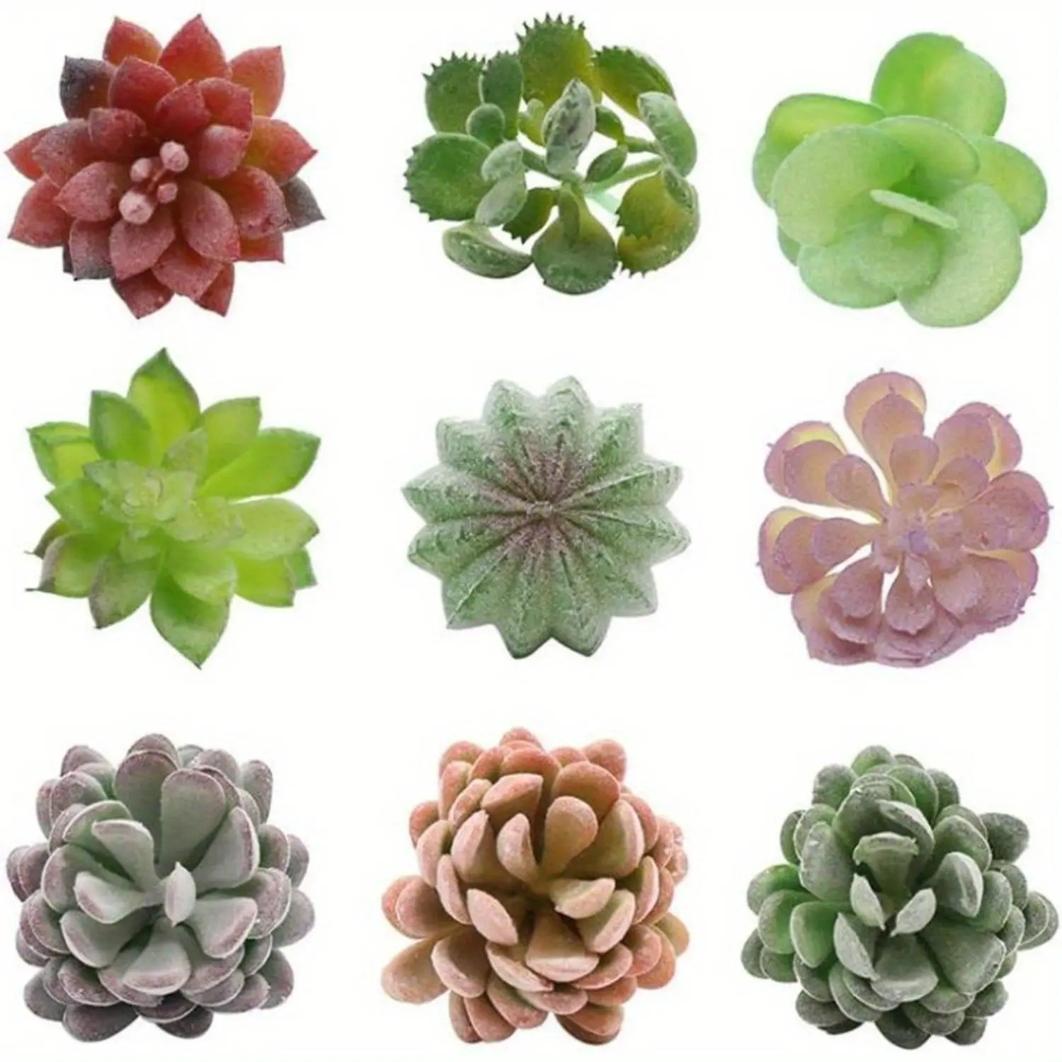 20 Pcs Random Styles PVC Unpotted Artificial Succulents - Decorative Ornaments for DIY Enthusiasts, Indoor Home Room Decor, Craft Class Supplies
