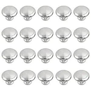 20 pcs Silver Cabinet Knobs Round Brushed Nickel Drawer Knobs Modern Cabinet Door Knobs Kitchen Cabinet Knobs, with Mounting Screws, Knob Dia 1.2 inch