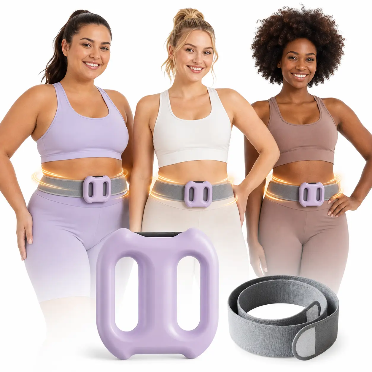 ADDWIN 2026 New R10 Fascia Ring Mini Massage Belt - Cordless Rechargeable, Upgraded Adjustable Strap for 55in Max Waist Fit, Muscle Relief for Back Recovery, Portable Parent Gift