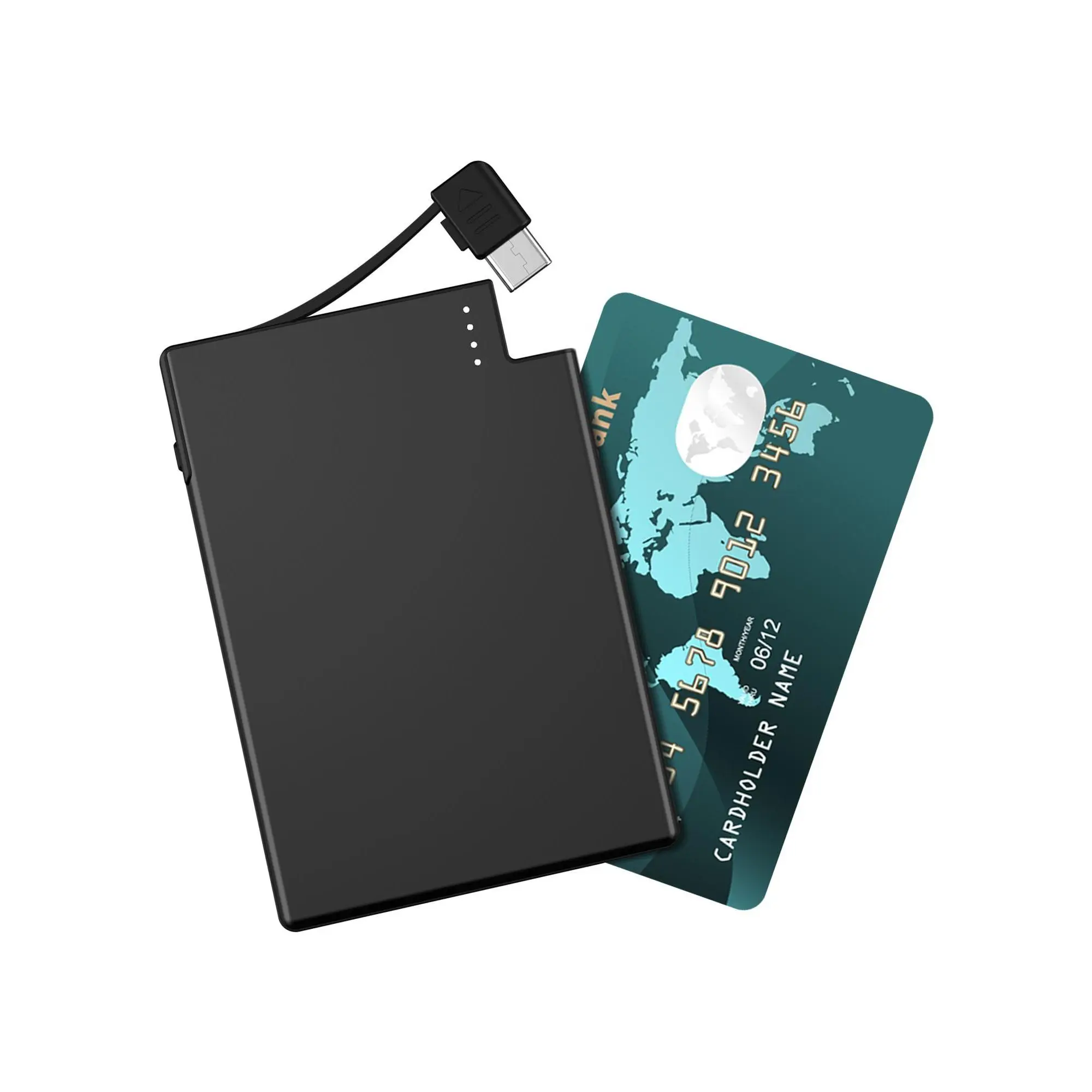 TNTOR Ultra Thin Power Bank with Built in USB-C Cable, Credit Card Size [Only 0.16 inch] for Pocket Wallet Portable Charger Compatible with iPhone 15 16 Series, Samsung and Android Phones etc (Black) backup charger heat jacket power bank charge port